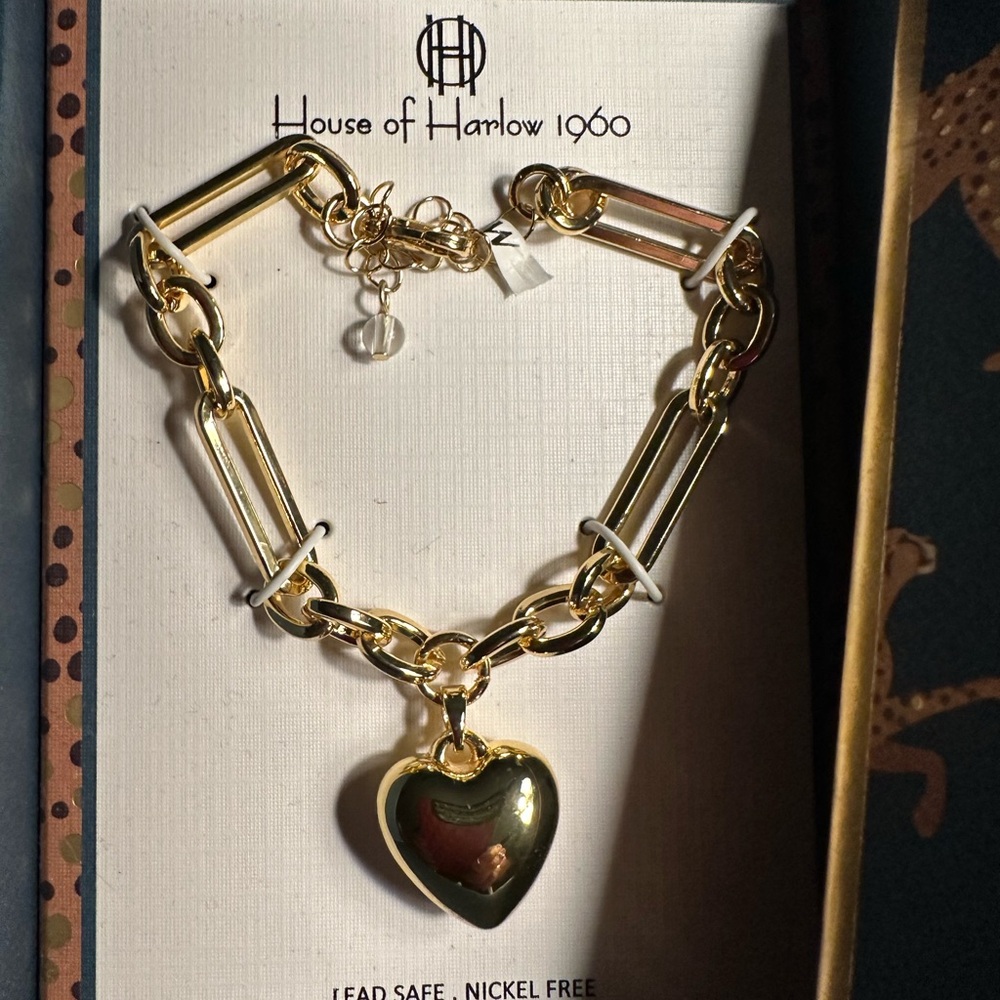 House of Harlow 1960 Gold Heart Bracelet